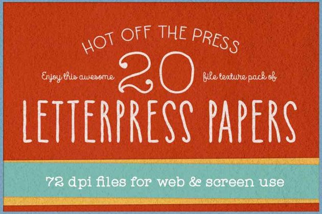 72 dpi KD Letterpress Paper Textures Pack