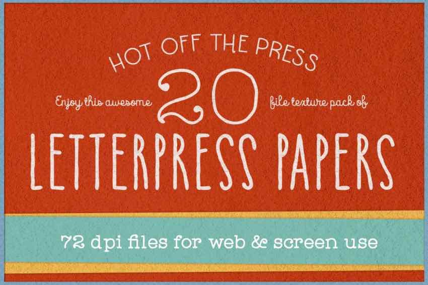 72 dpi KD Letterpress Paper Textures Pack