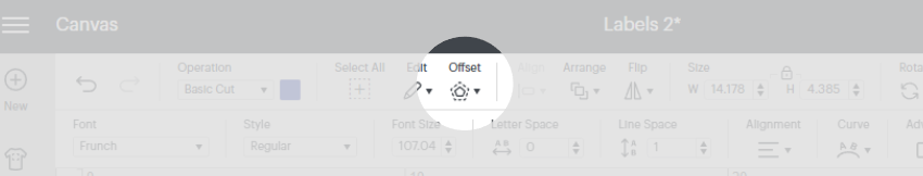 Look at the Offset feature button
