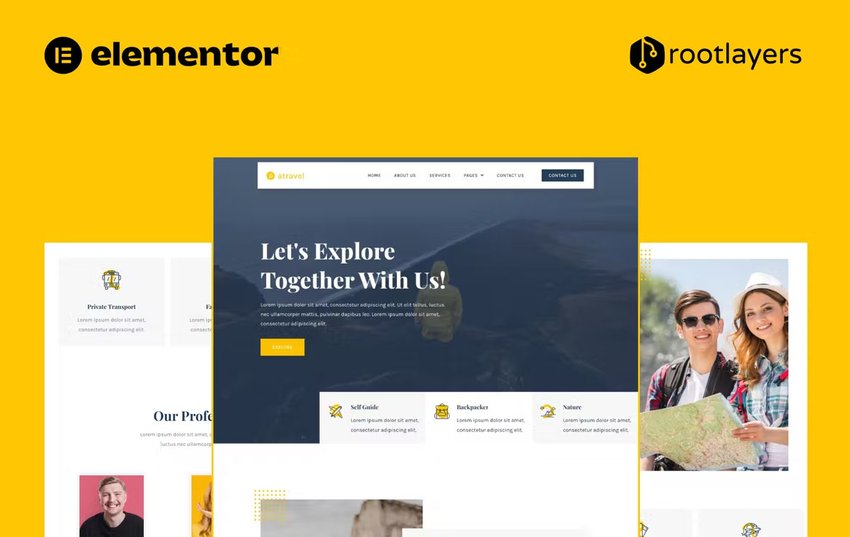 Travel Agency Elementor Pro Full Site Template Kit