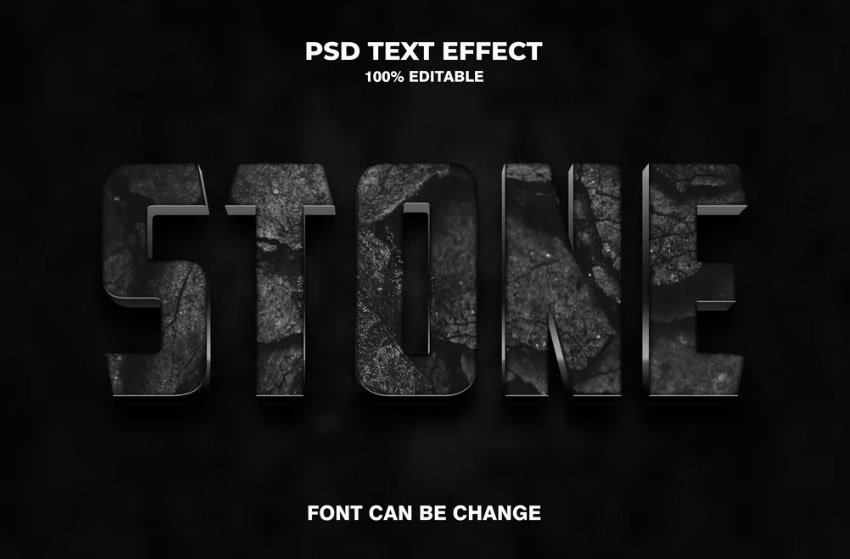 Stone 3d Text Effect