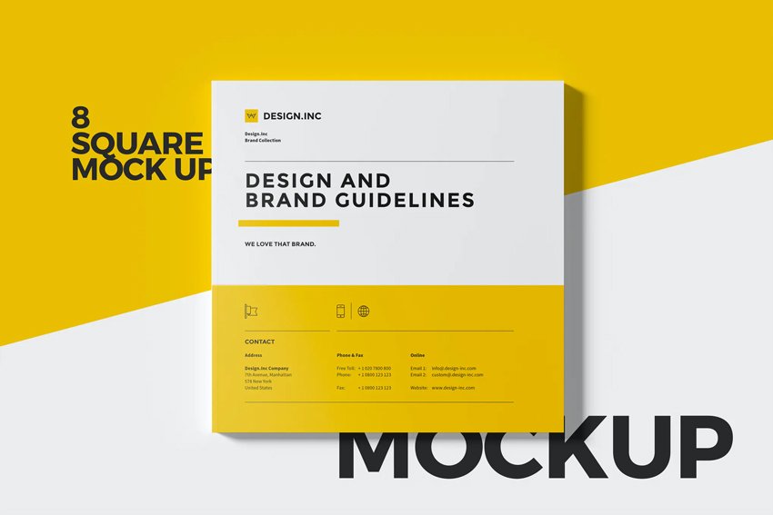 Square brochure mockup