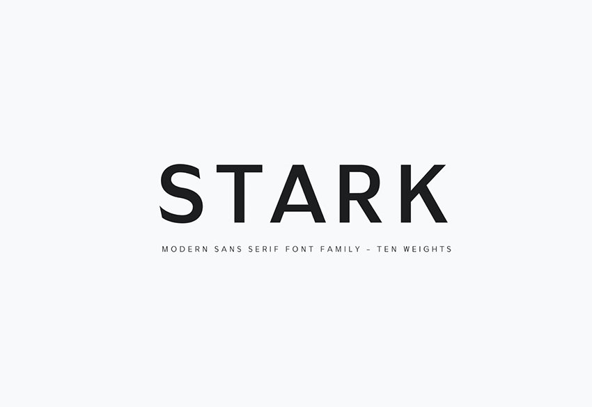 Stark sans serif typeface similar to Lato