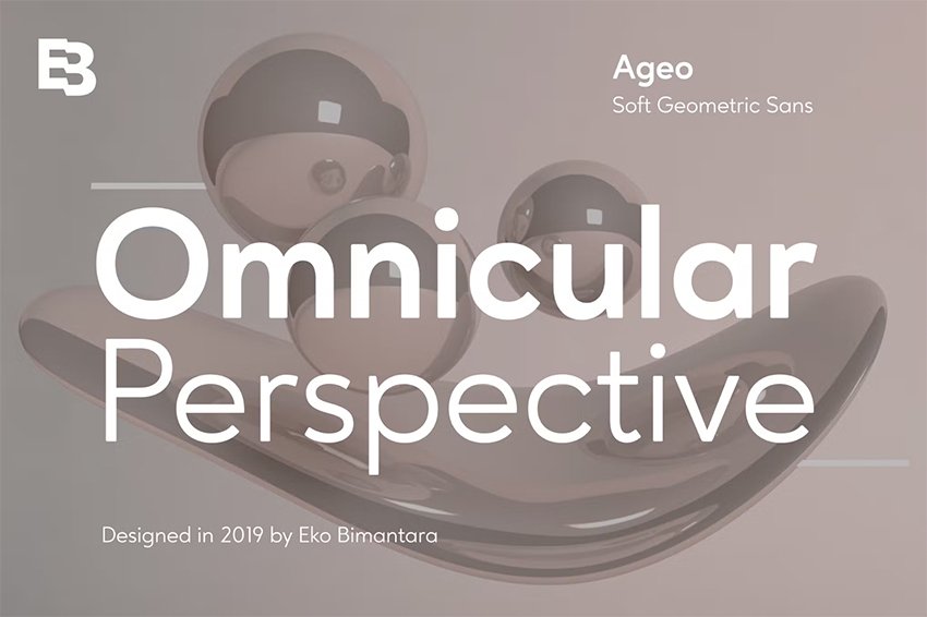 Ageo geometric sans serif font alternative to Lato found on envato elements