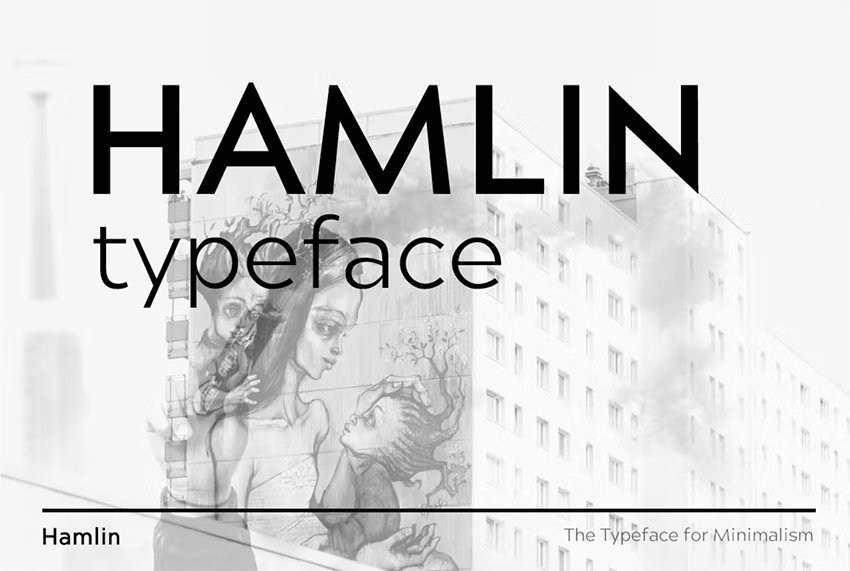 Hamlin Geometric typeface alternative choice to Lato on envato elements