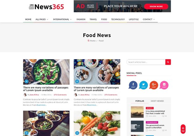 News365 - Multipurpose Newspaper and Blog HTML Template