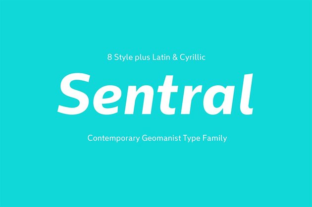 Sentral geomanist font alternative to Lato font family on envato Elements