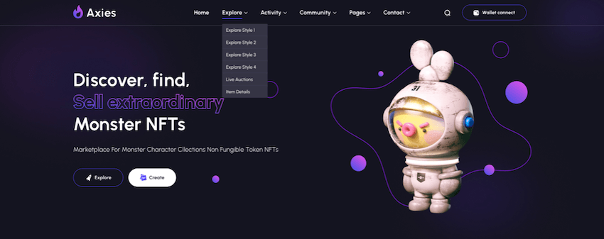 Axies - NFT Marketplace Figma Template