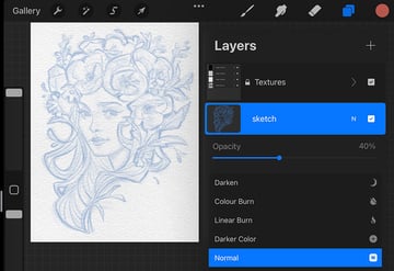 reducing the sketch opacity