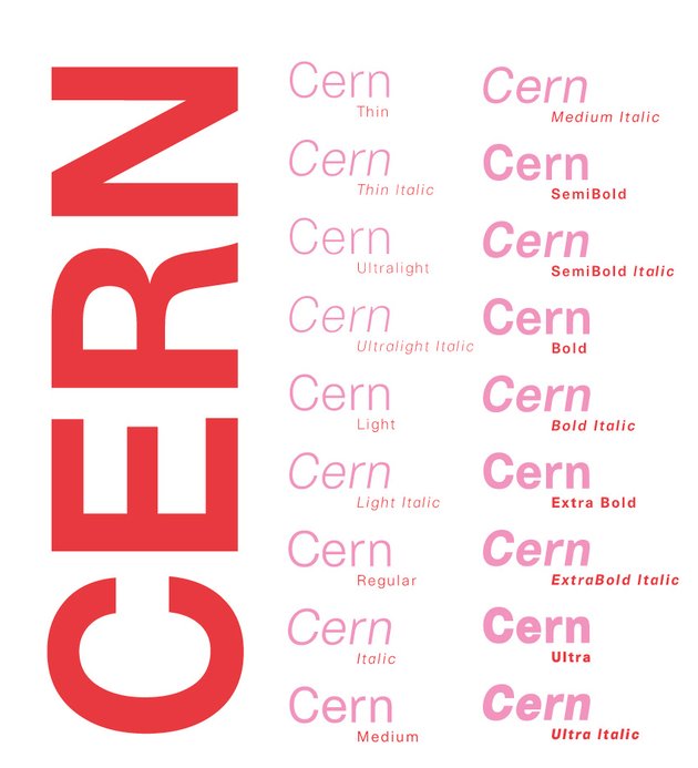 Cern font family weights thin light regular bold ultra styles