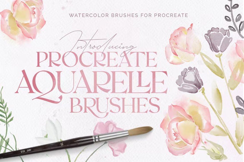 Aquarelle Watercolor Procreate Brushes (BRUSHSET, PROCREATE)