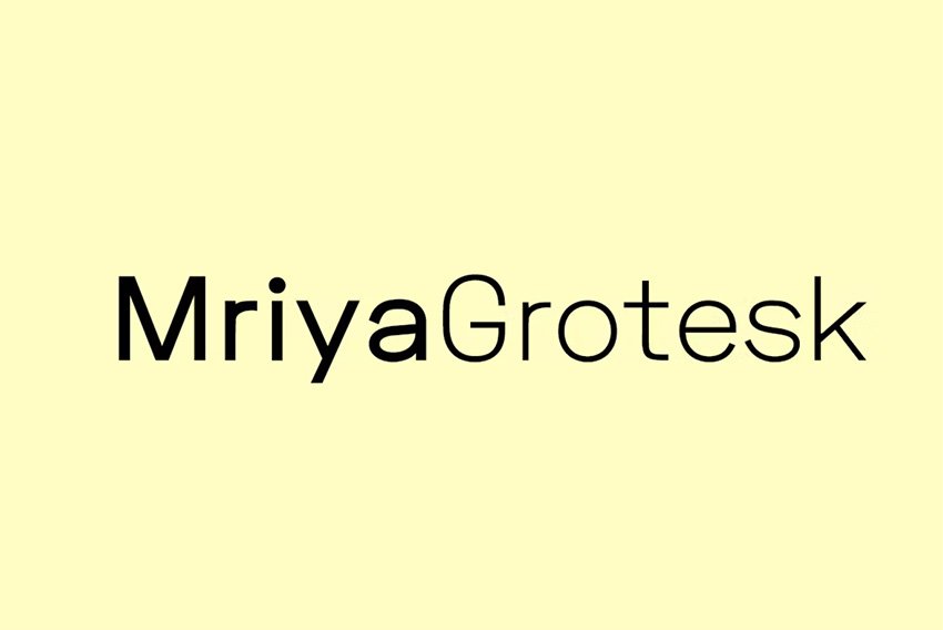 Mriya Grotesk typeface similar to Cern on envato elements