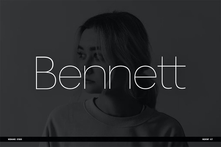 Bennett font family alternative font to Cern on Envato elements