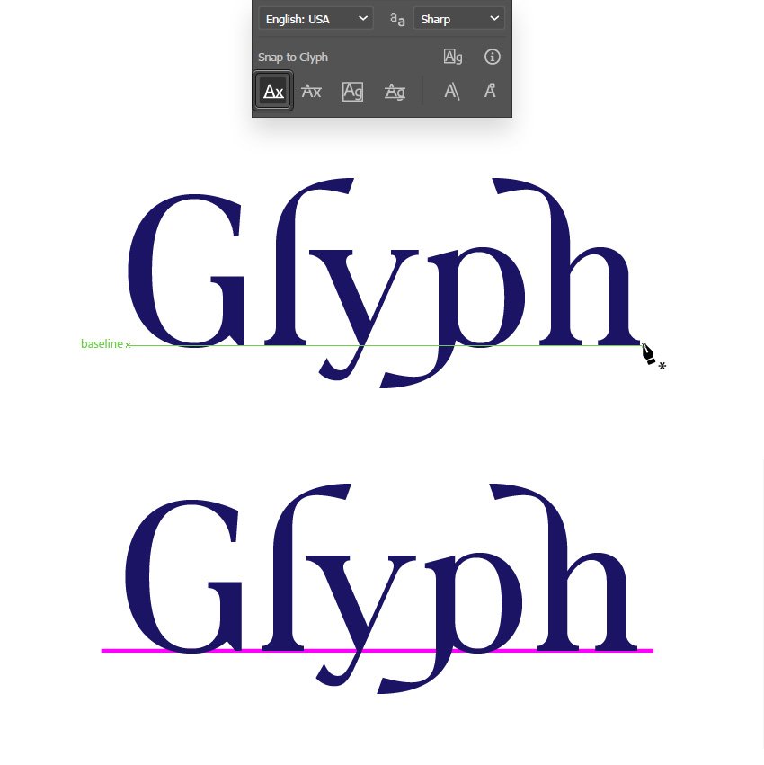 snap glyph baseline