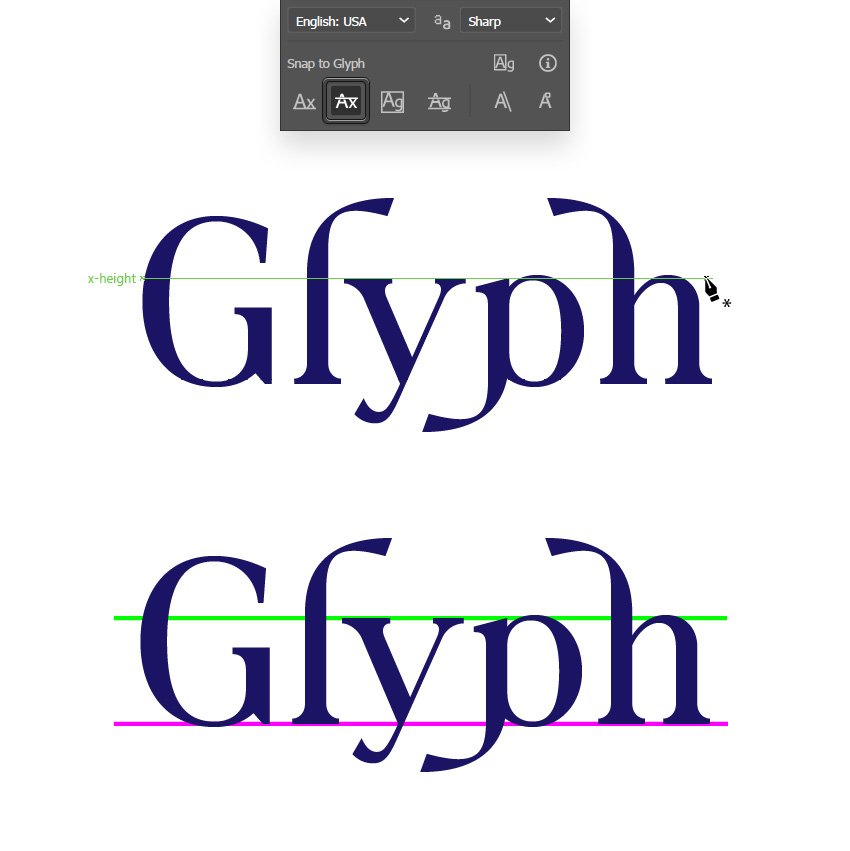 snap glyph height