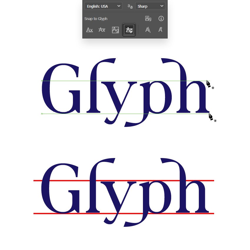 snap glyph proximity guides