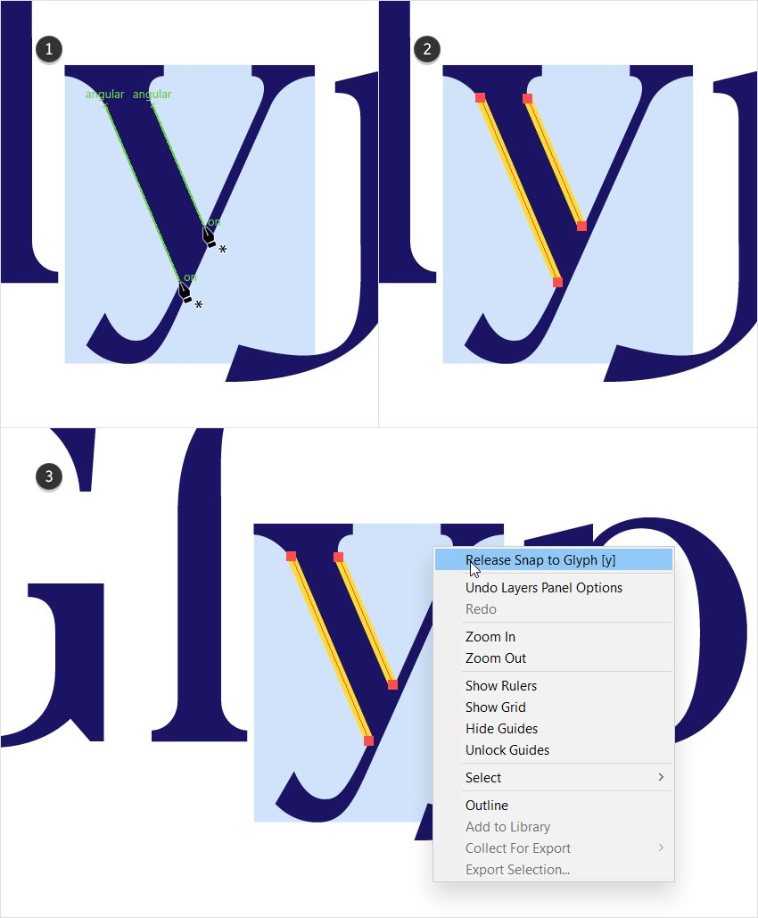snap glyph angular guides