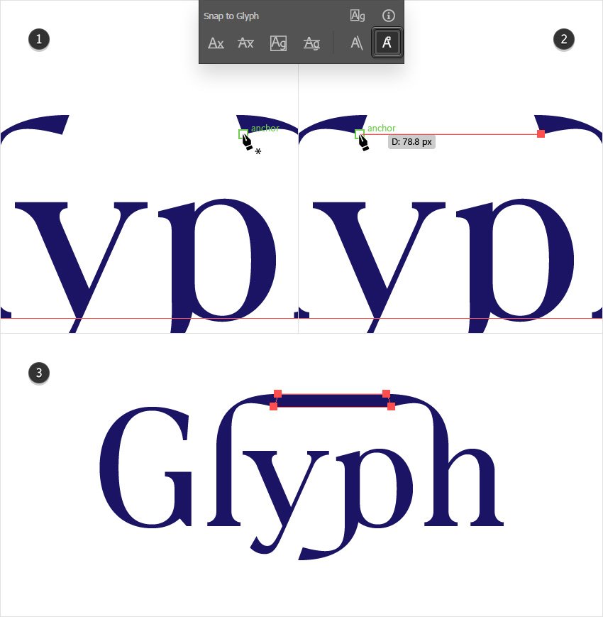 snap glyph anchor point