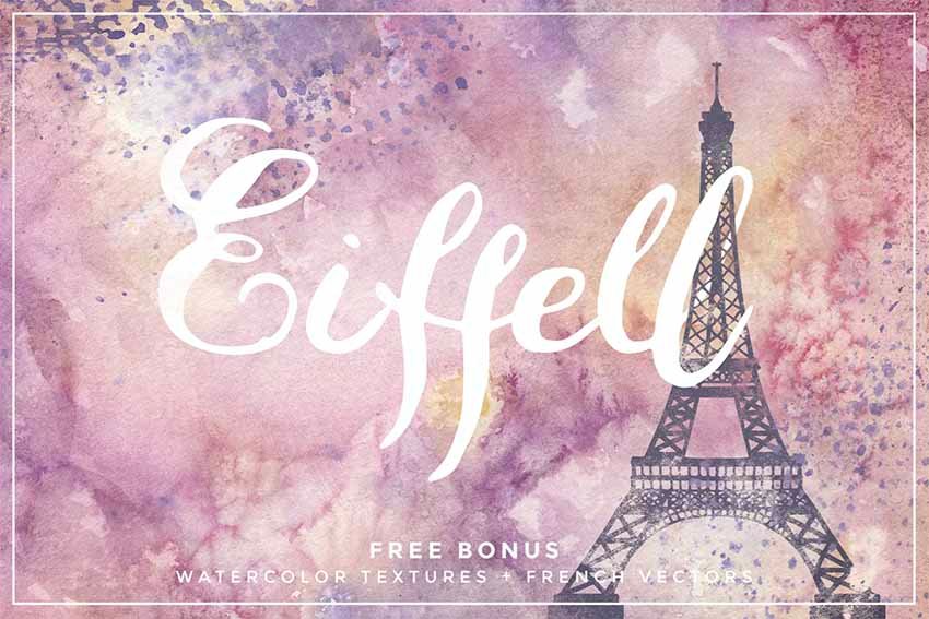 Eiffell Brush Script Font + Extras