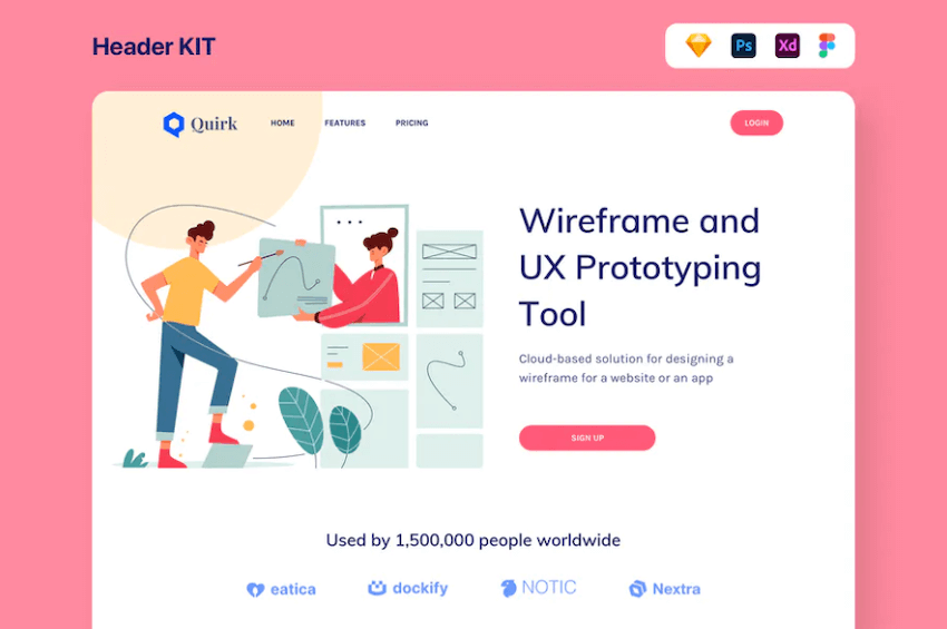 Wireframe - Adobe XD Wireframe UI Kit