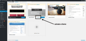 Activate WordPress Theme