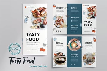 Tasty Food Trifold Brochure (AI, EPS, PDF, PSD)