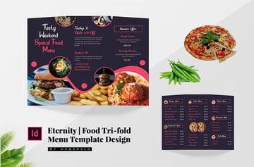 Eternity Food Tri-Fold Menu Template (INDD)