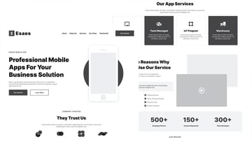 Landing Page Website Wireframe
