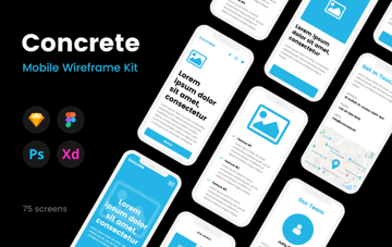 Concrete Mobile Wireframe UI Kit