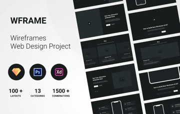 WFrame - Wireframe Web Design Project UI Kit
