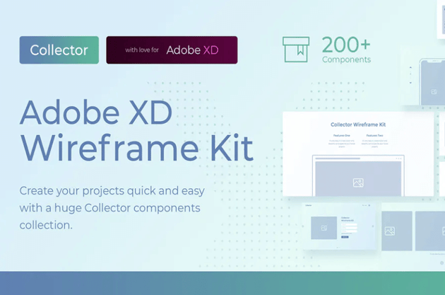 Collector Wireframe Web Kit - UI Kit Template for Wireframing