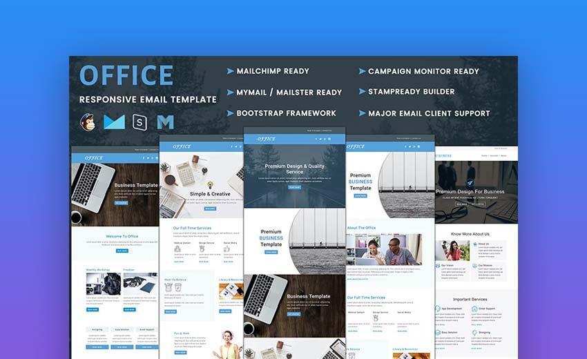 Office multipurpose responsive email templates