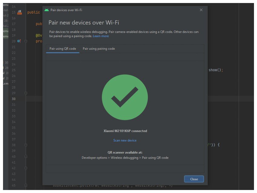 Android Studio Device Paired Successfully