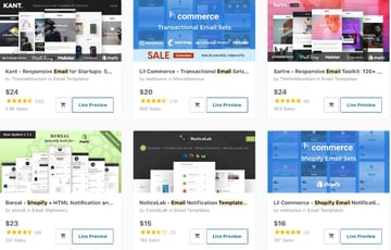 Creative Email Templates on ThemeForest 