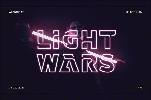 Light Wars Techno Font Download