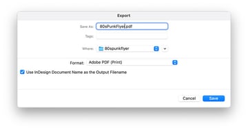 Export the file for PDF