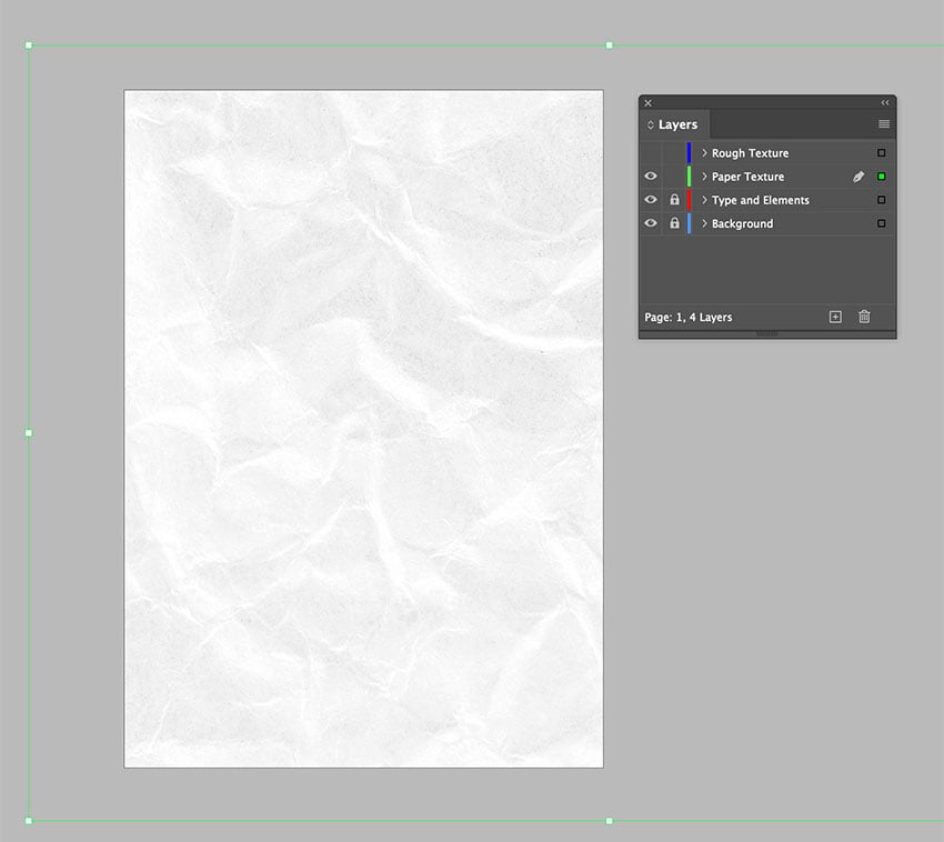 Add the paper textures image into InDesign