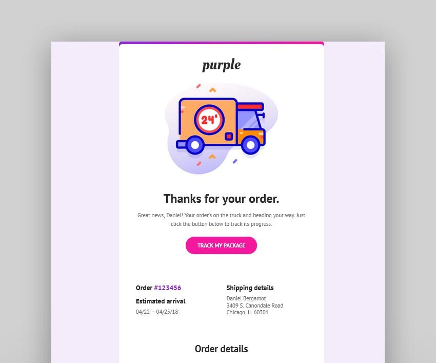 Purple - Notification & Transactional Email Templates