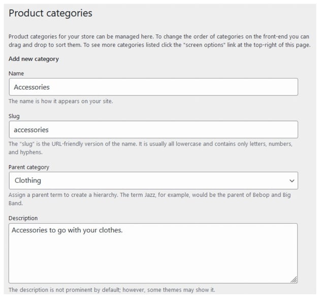 Product Category Information
