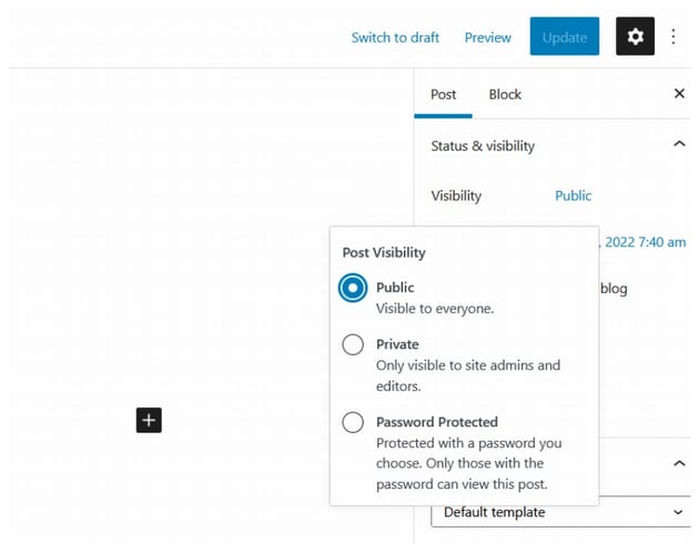 Edit Post Settings Page