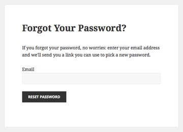 Custom Forgot Your Password screen