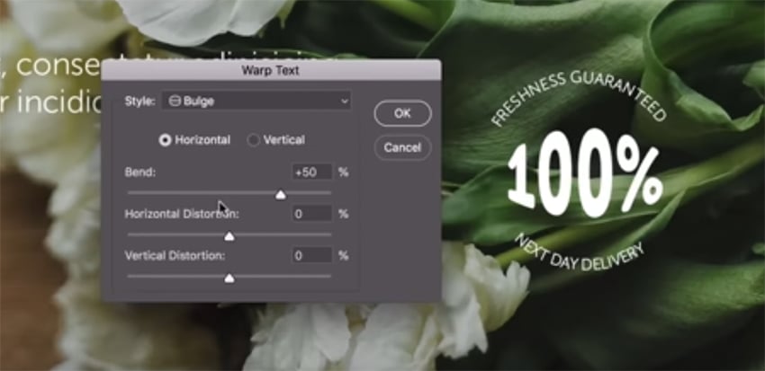 warp text in Photoshop