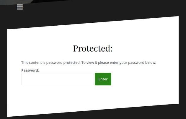 Password protection prompt