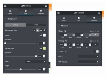 Bottom Section Settings