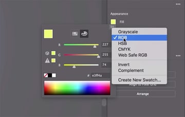 color settings rgb vs hsb