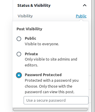 password protecting a post