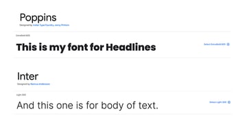 I’ll be working with two free fonts from Google Fonts.