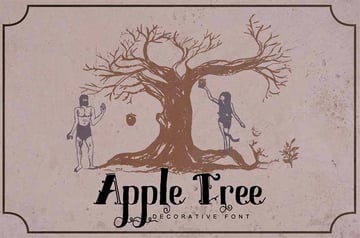 Apple Tree Decorative Nature Font