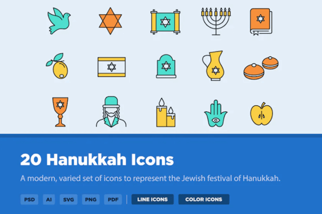 20 hanukkah icons
