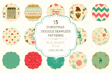15 Christmas seamless patterns